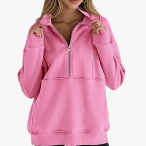 NWT Fisoew Pink Cropped Pullover With Mock Neck     Size XXL